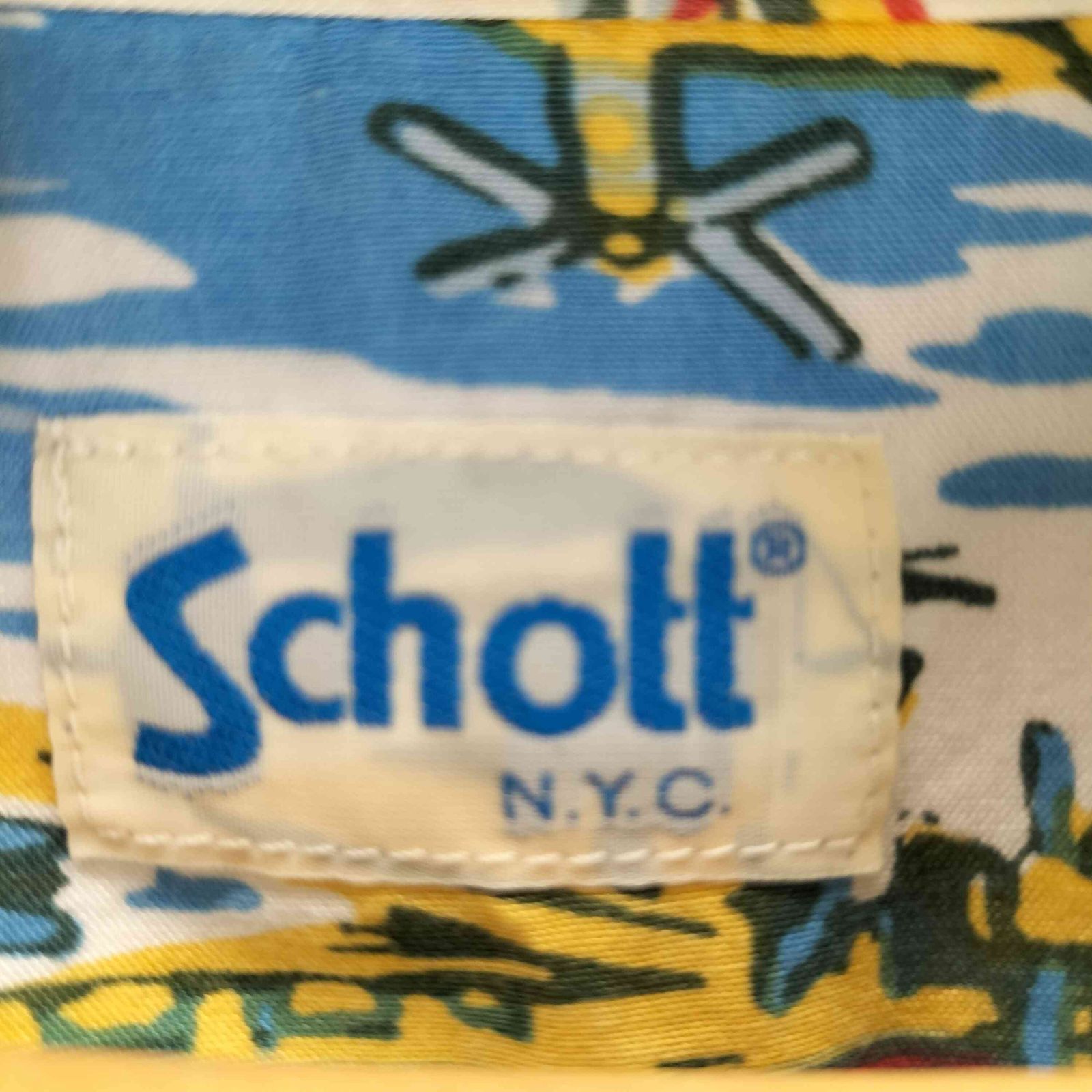 ショット Schott レーヨン混 総柄開襟アロハシャツ メンズ JPN