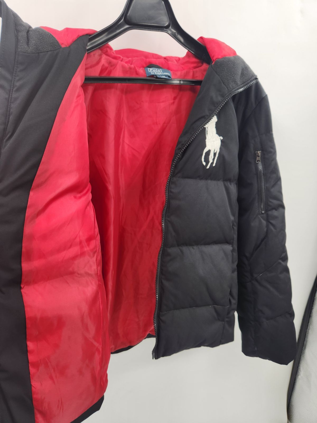 POLO RALPH LAUREN ダウンジャケット L(14-16) ブラック×レッド