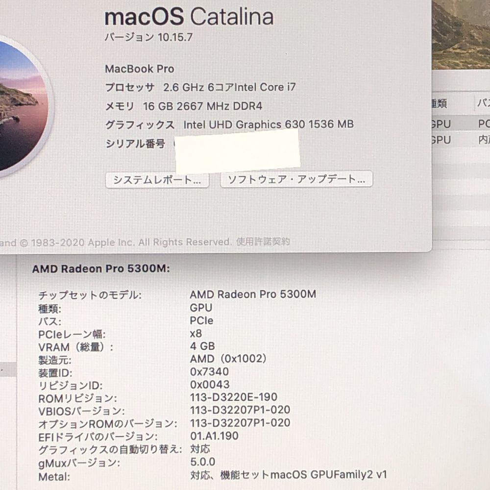 ◆ジャンク品 本体のみ◆Apple MacBook Pro 16インチ 2019 Radeon Pro 5300M i7 16GB 512GB 画面表示色異常 他 A2141 EMC3347 MB-JUNK-251622 325175