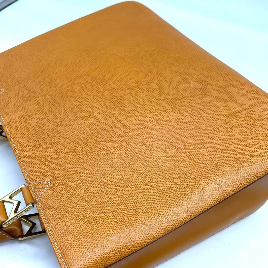 【極美品】モラビト メルクルディ ハンドバッグ Mロゴ金具 A4レザー キャメル 良品✨モラビト メルクルディ ハンドバッグ M字金具 A4可能 レザー
