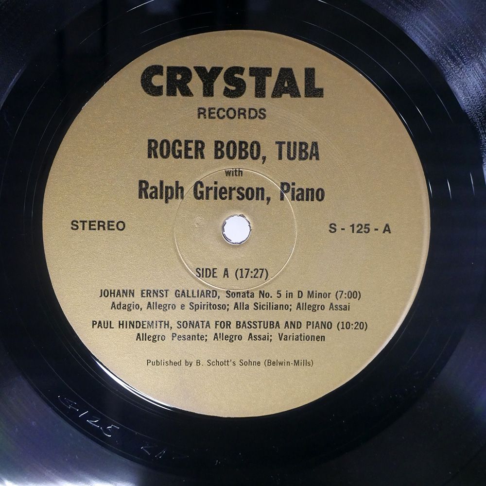 SHILOH US盤レコード US盤 ROGER BOBO/TUBA WITH RALPH GRIERSON, PIANO/CRYSTAL S125