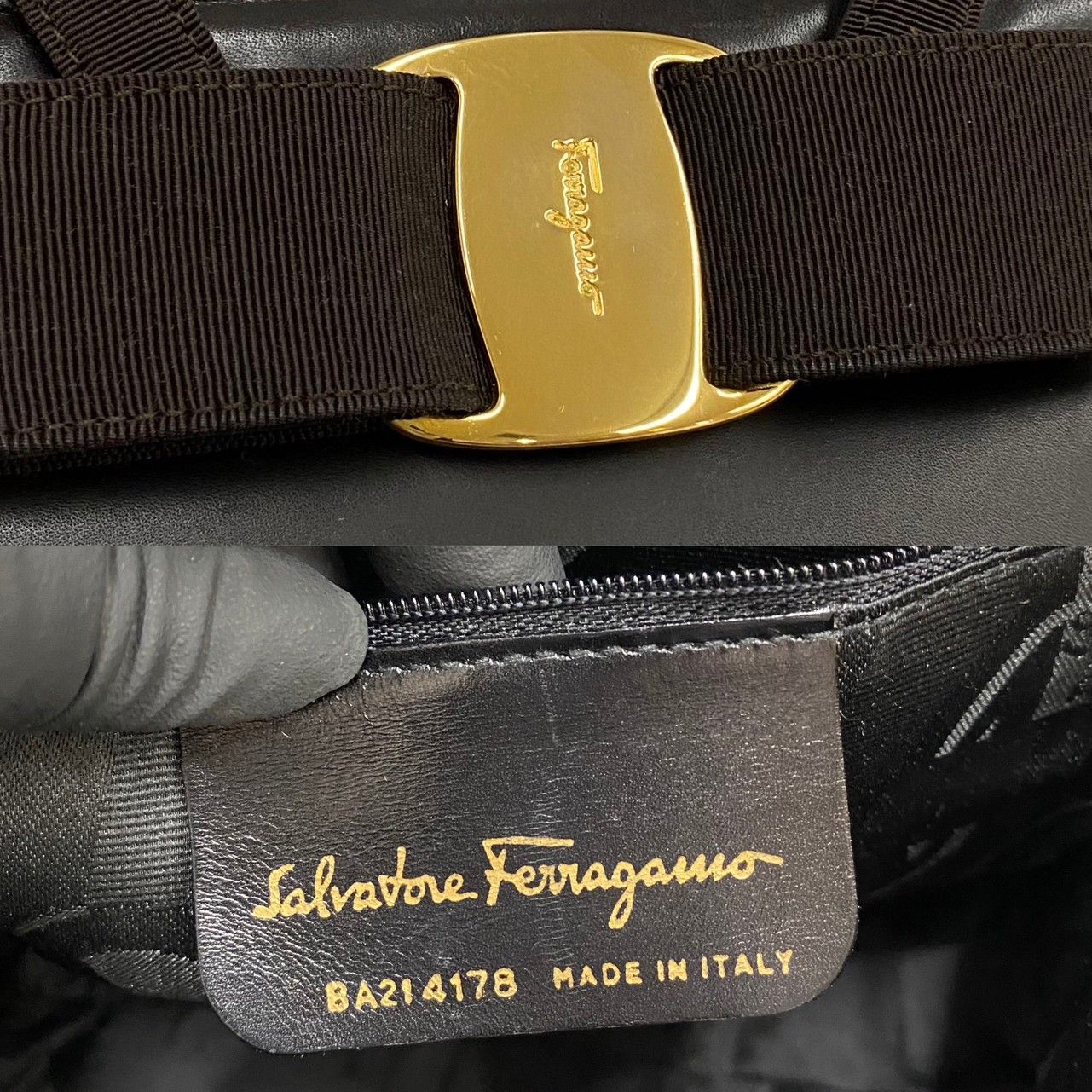 極 美品 Salvatore Ferragamo サルヴァトーレフェラガモ ヴァラリボン