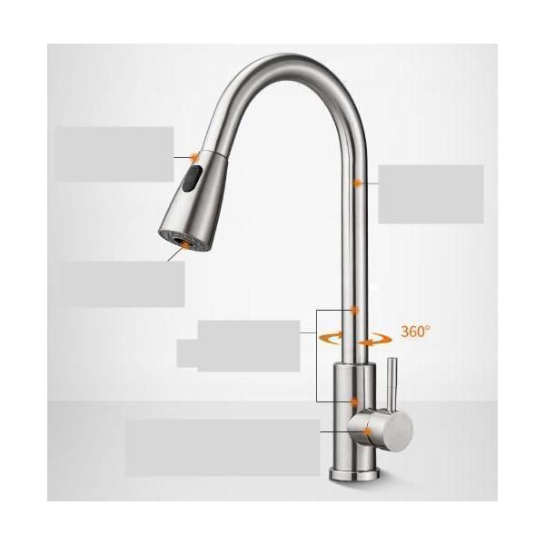 人気品を激安で販売中! キッチン水栓 シャワー 混合水栓 キッチン用水栓 伸縮ノズル ハンドシャワー 混合栓360°引き出せる 蛇口 蛇口DL01LYX