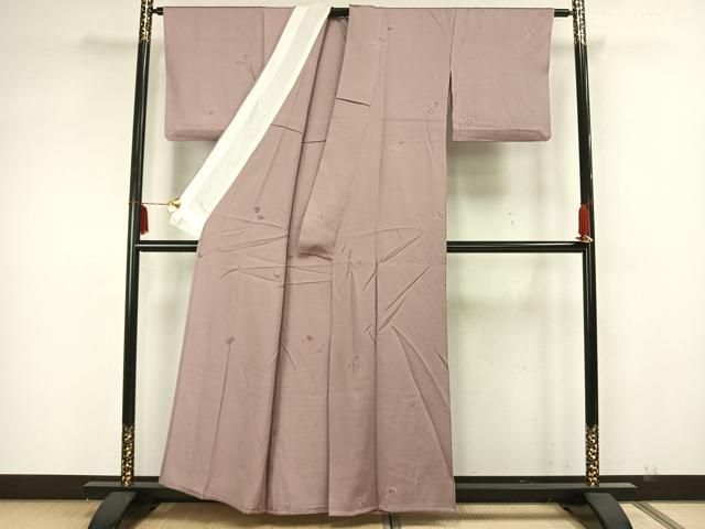 平和屋着物▽友禅作家の巨匠　浅井青仁　小紋　単衣　舞花文　正絹　逸品　AAAZ1567fy 平和屋着物▽友禅作家の巨匠 浅井青仁 小紋 単衣 舞花文 正絹 逸品