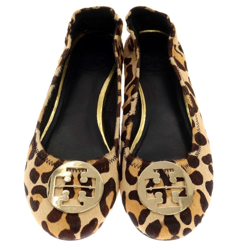 トリーバーチ TORY BURCH ハラコ レオパード フラット バレエ シューズ