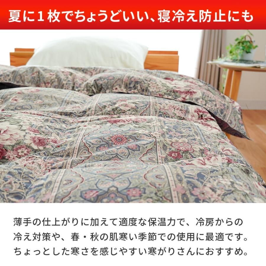 ダウン85％250g入り羽毛肌掛け布団 シングルロング 日本製 洗える 