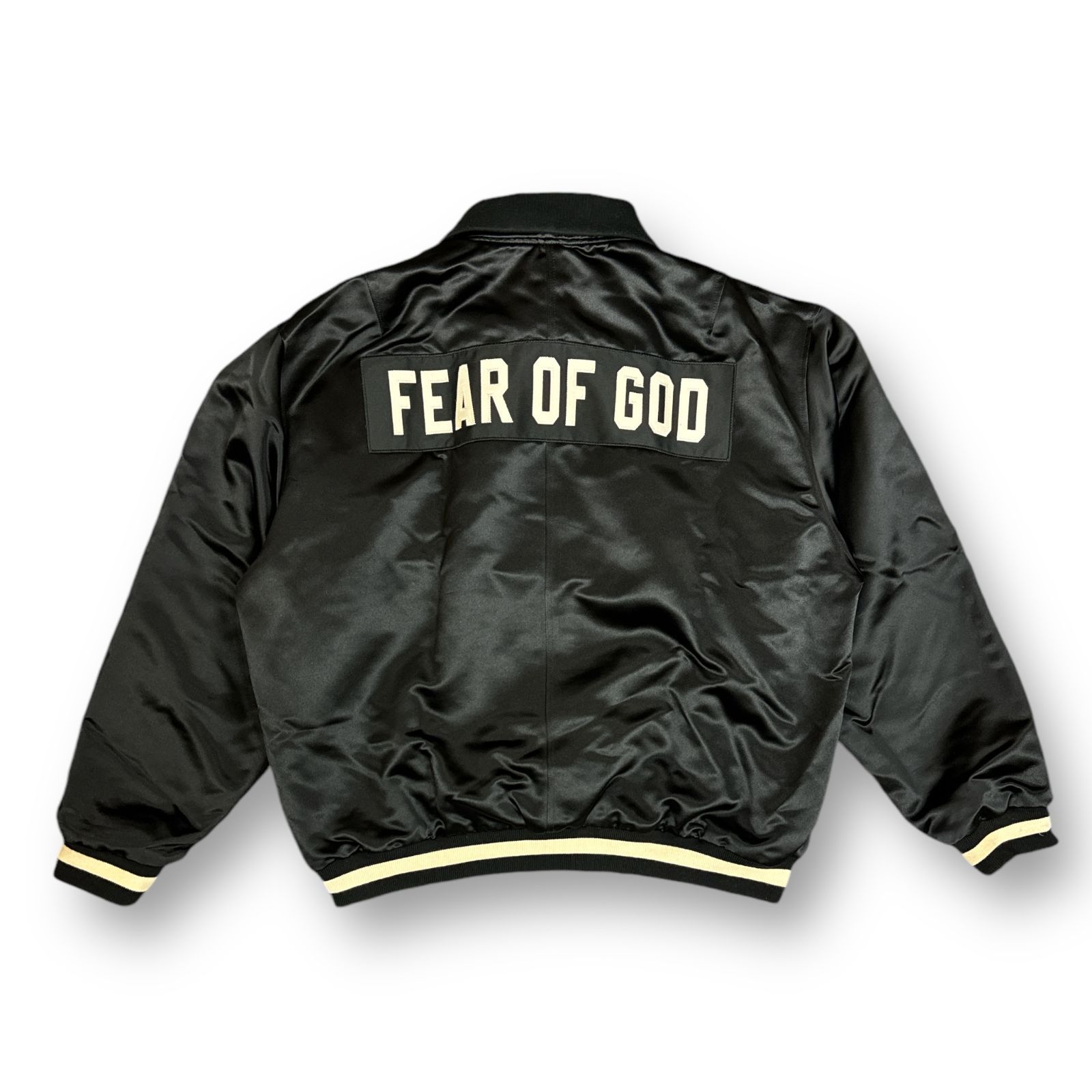 FEAR OF GOD FIFTH COLLECTION SATIN HALF ZIP COACHES JACKET 5thコレクション サテン  ハーフジップ ベースボールジャケット フィアオブゴッド 5C17N ブラック XL 74235A6 - メルカリ