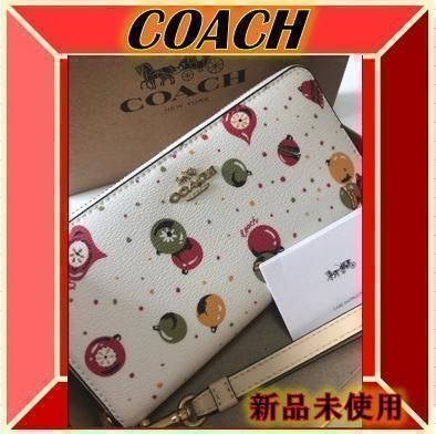 オーナメント プリント ジップアラウンド 長財布 COACH(匿名配送