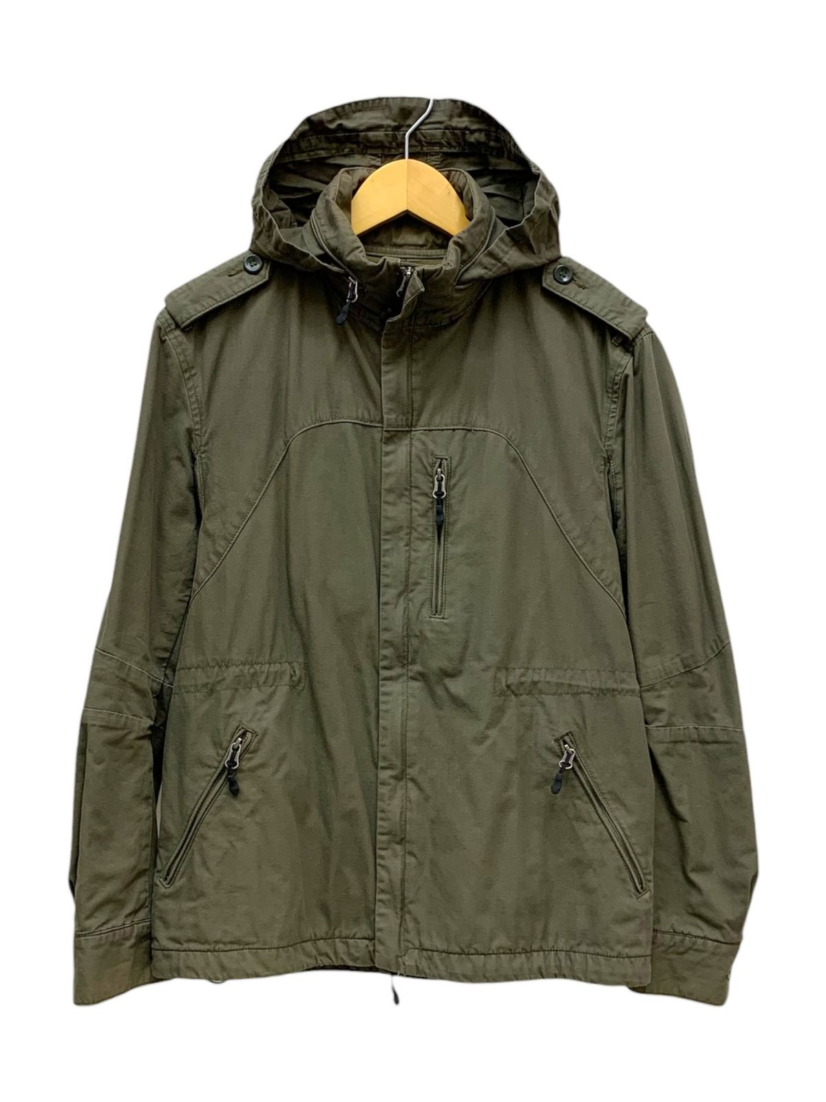 nonnative (ノンネイティブ) ミリタリージャケット ジップアップ フード付き 収納可 2 カーキ メンズ/036