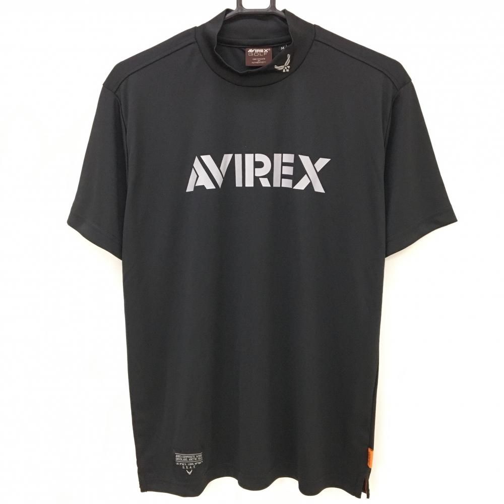 AVIREX GOLF ブラック Tシャツ New] Avirex Golf Short Sleeve High Neck Shirt Black × Light