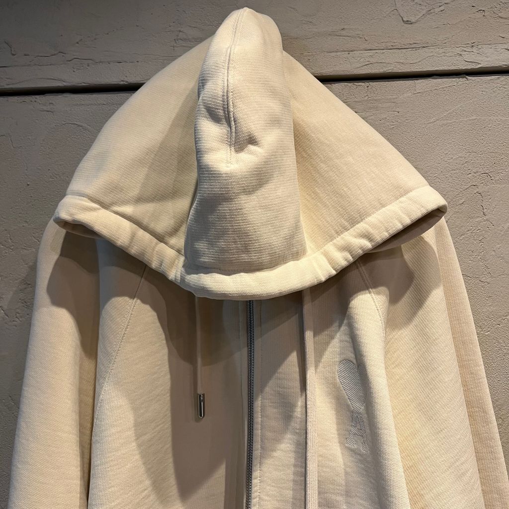 ami paris アミパリス Zip Up Hoodie アイボリー sizeXL パーカー 
