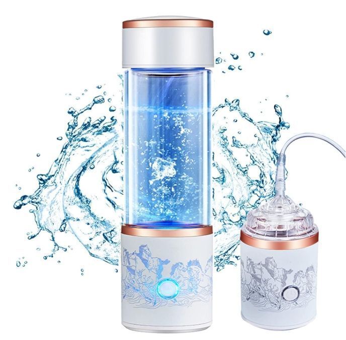 水素水生成器 超高濃度 携帯用 水素水ボトル 5000PPB 一台三役 300ML 冷水|温水通用 ボトル式電解水機 水素発生器カップ 電解次亜水生成器