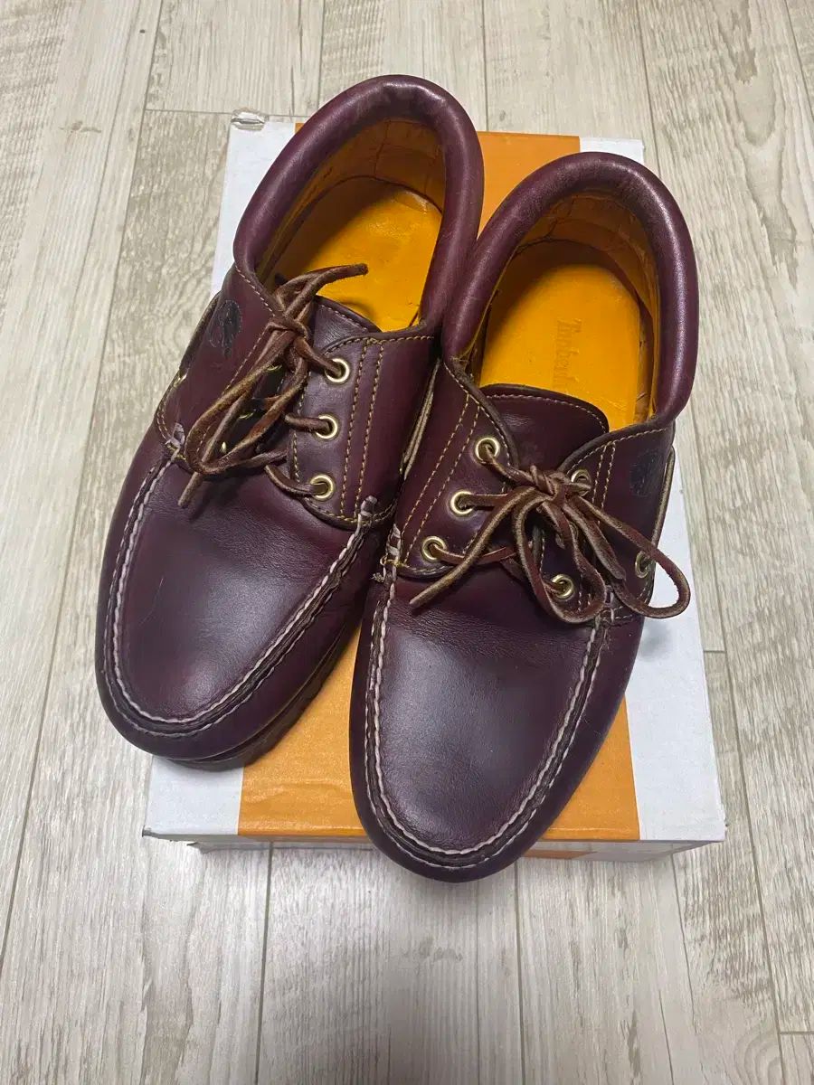 Timberland ティンバーランド 3 子供 ボートシューズ バーガンディー 265
