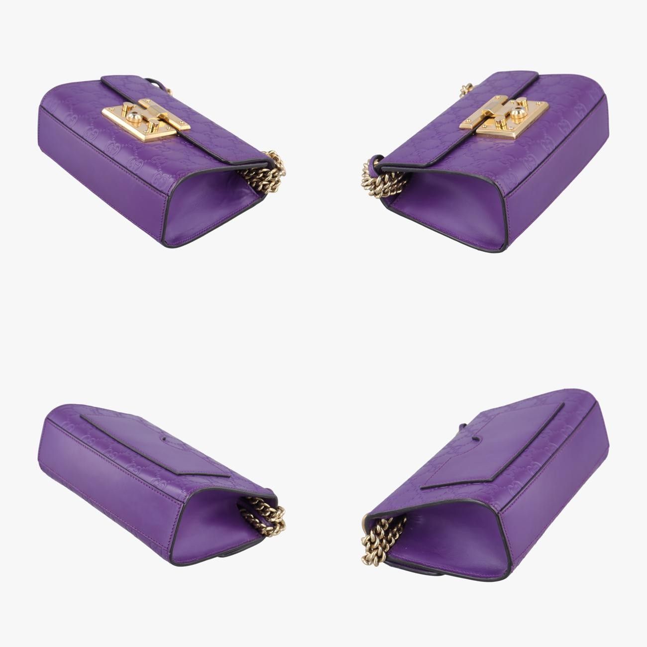 グッチGucciパドロックパープルレザー409487G019660036