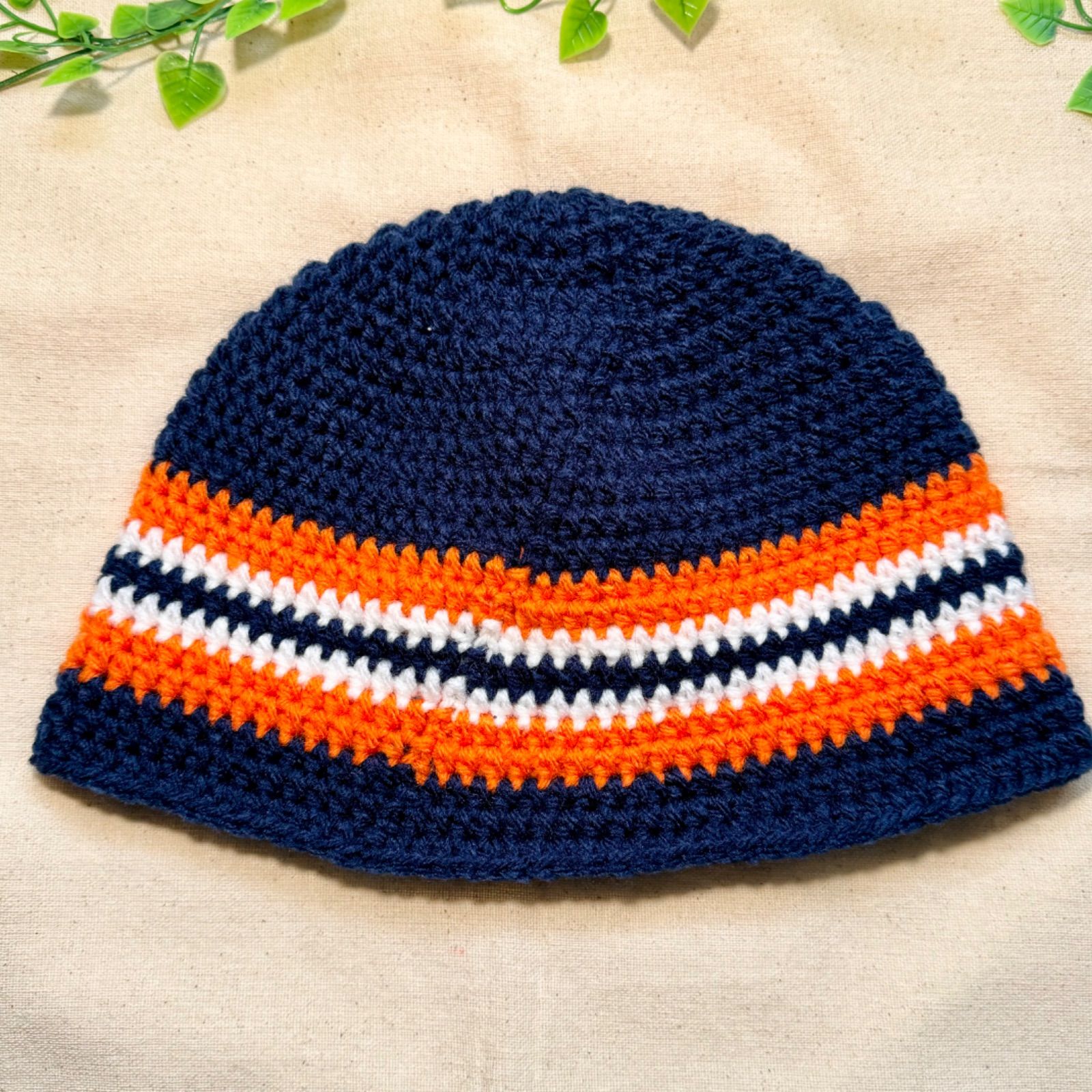 クラッシャーハット アクリル バケットハット 男女兼用 ハンドメイド