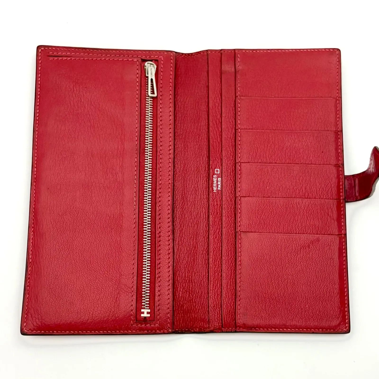 HERMES ベアン クロコダイル アリゲーター 長財布 □G刻印 HERMES 美品 ベアン クロコダイル アリゲーター 長財布 □G刻印