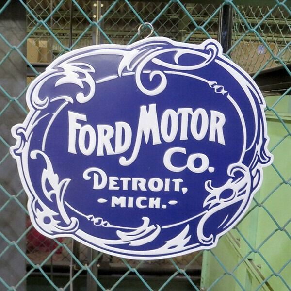 ダイカット エンボス メタルサイン FORD MOTOR VINTAGE フォード ブリキ看板 アメリカン雑貨