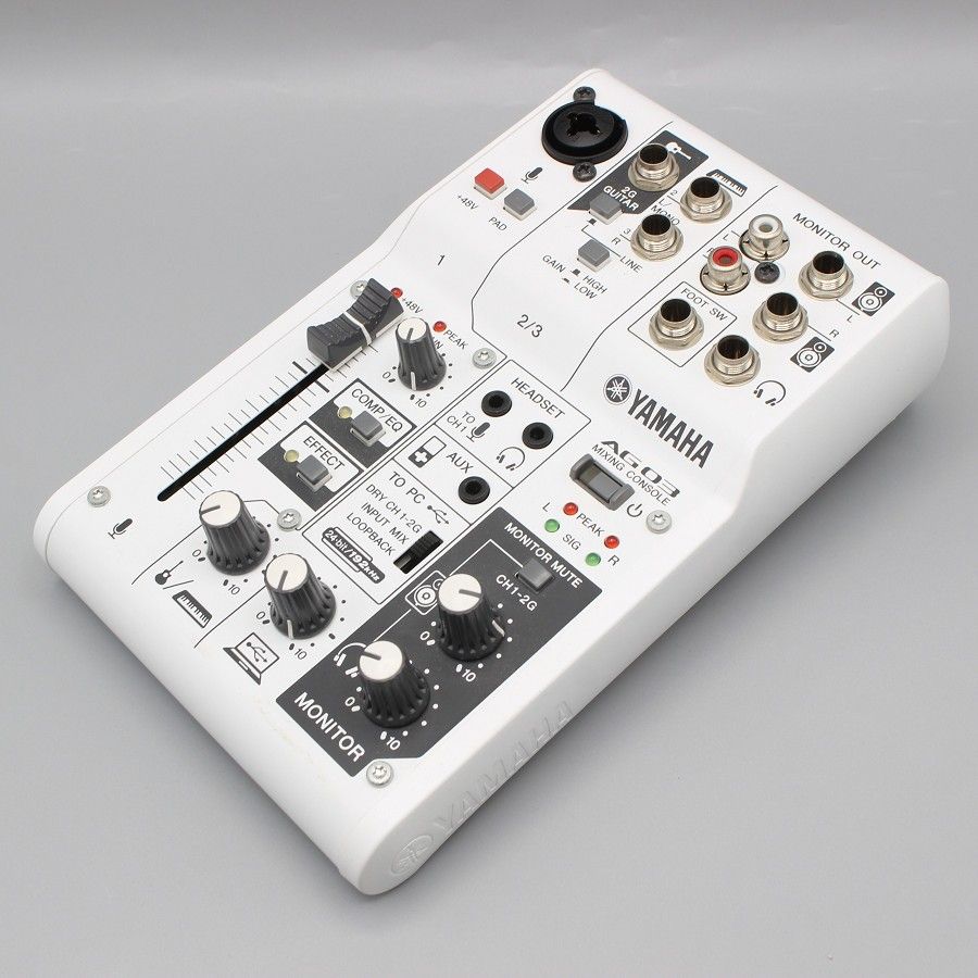 A91美品✨　Yamaha AG03 ホワイト　ミキシングコンソール YAMAHA ヤマハ AG03 MK2 White（ホワイト） 配信用ミキサー