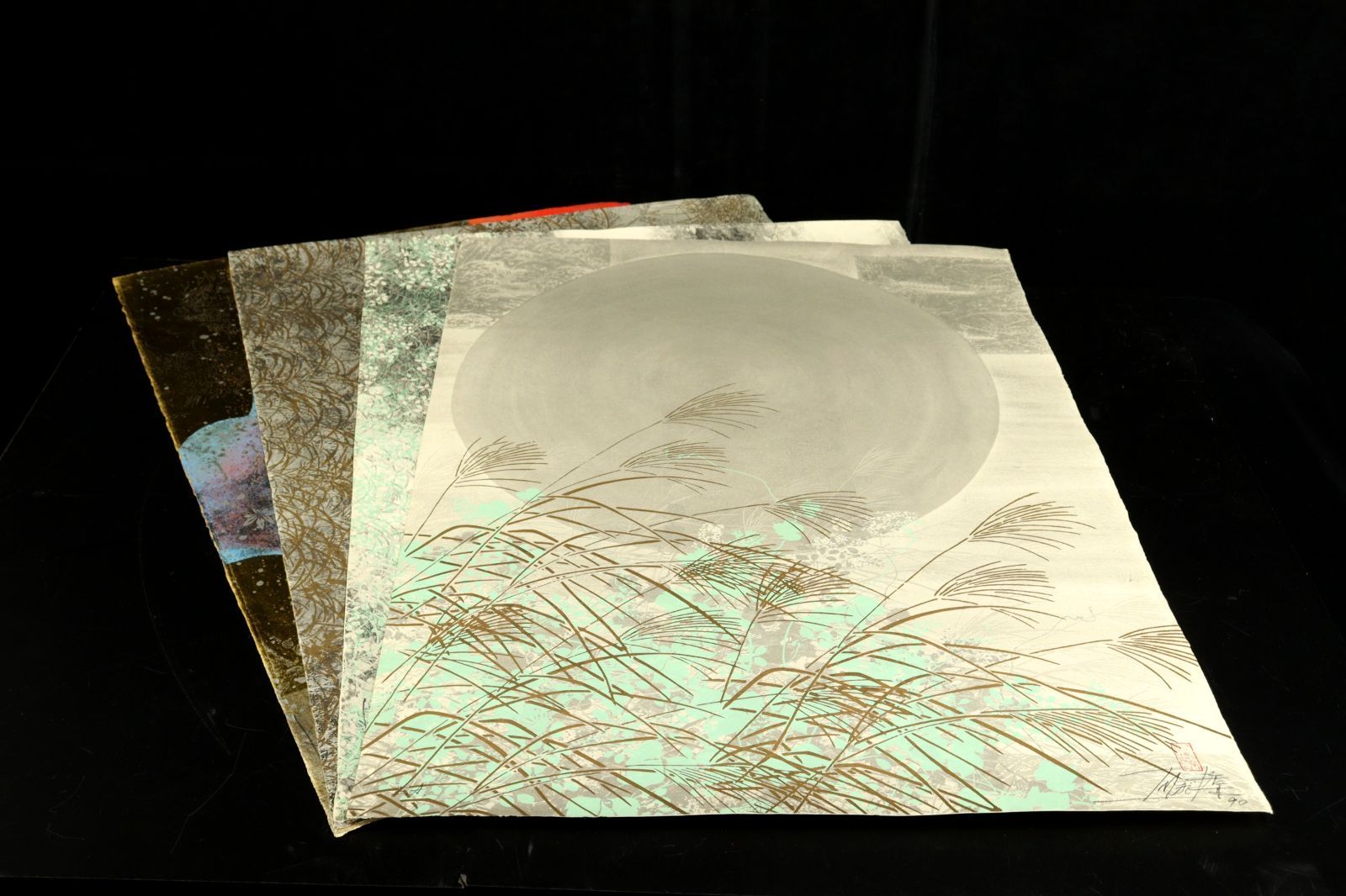 今井俊満　花鳥風月　シルクスクリーン 現代アートの絵画をシルクスクリーンの版画で制作した今井俊満の