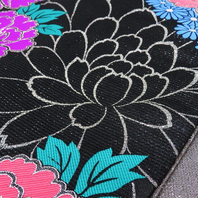 袋帯　振袖用　正絹 正絹 振袖用袋帯 m（単衣 振袖 レンタル 夏用 【Mサイズ 時紅花