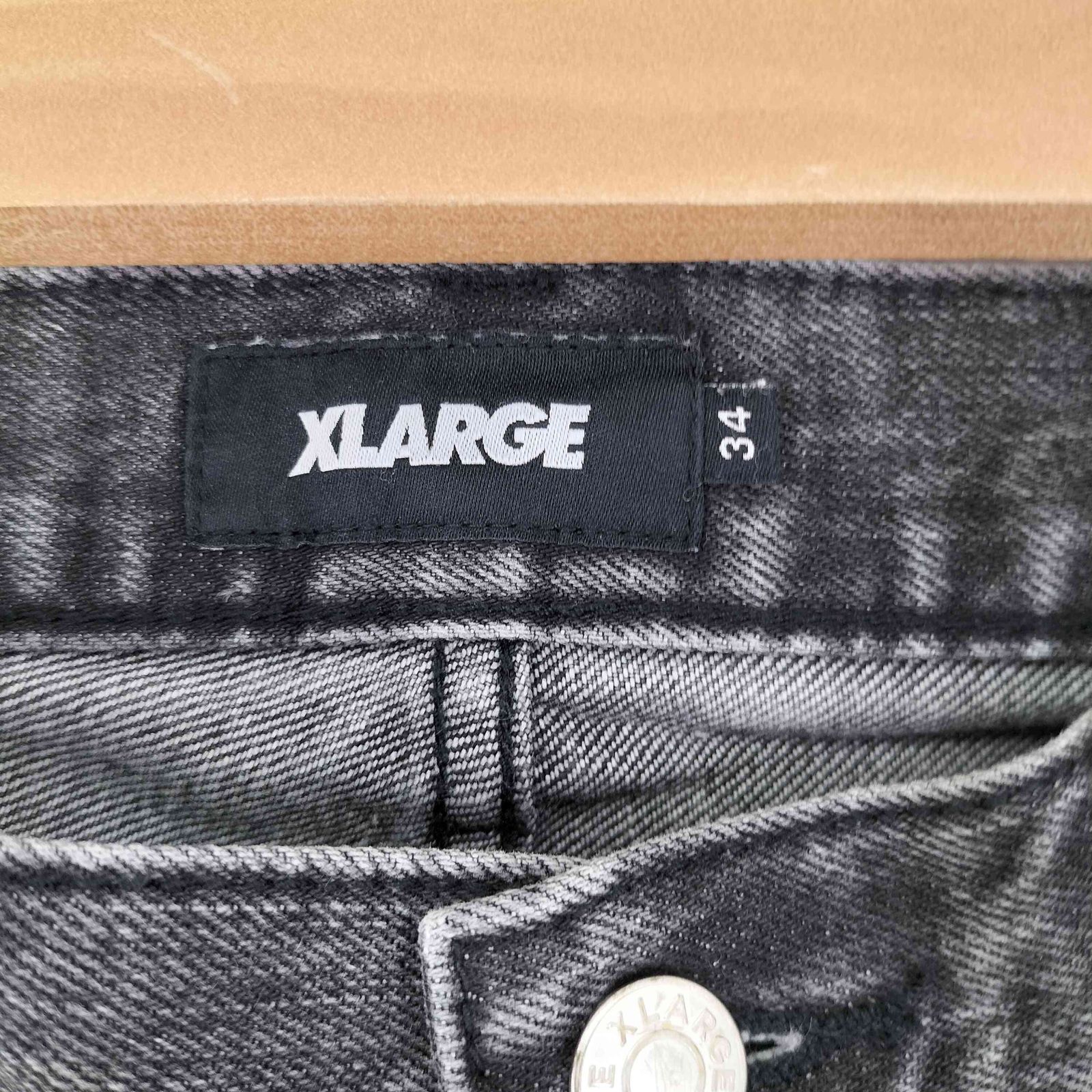 エクストララージ XLARGE ヤシの木 刺繍 ブラックデニムパンツ メンズ 34 - メルカリ