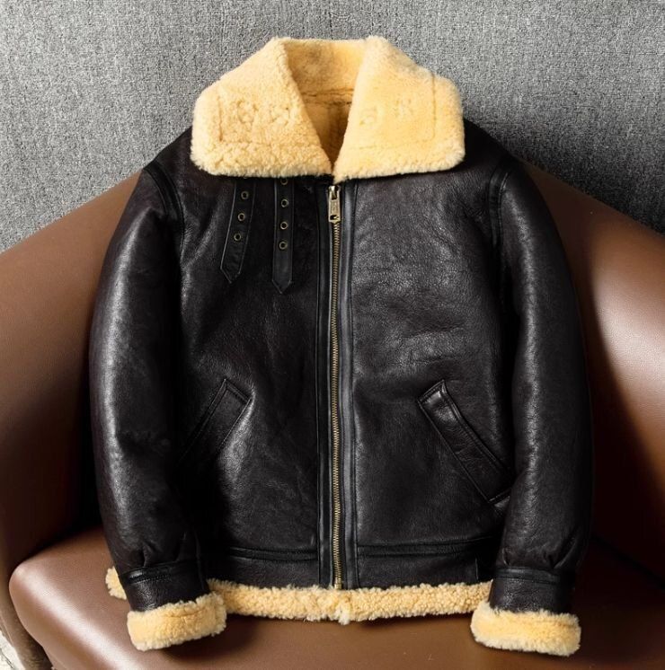 冬季 フライトジャケット ムートンコート 本革ラムレザー 防寒服 シープスキン 毛皮一体 保温性抜群