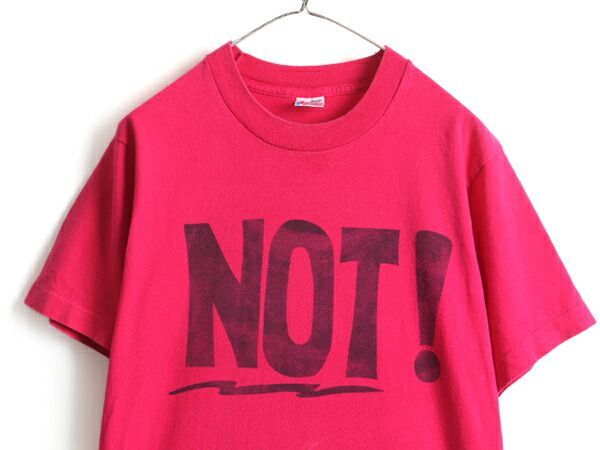 90s USA製 □ メッセージ ビッグ プリント 半袖 Tシャツ ( メンズ