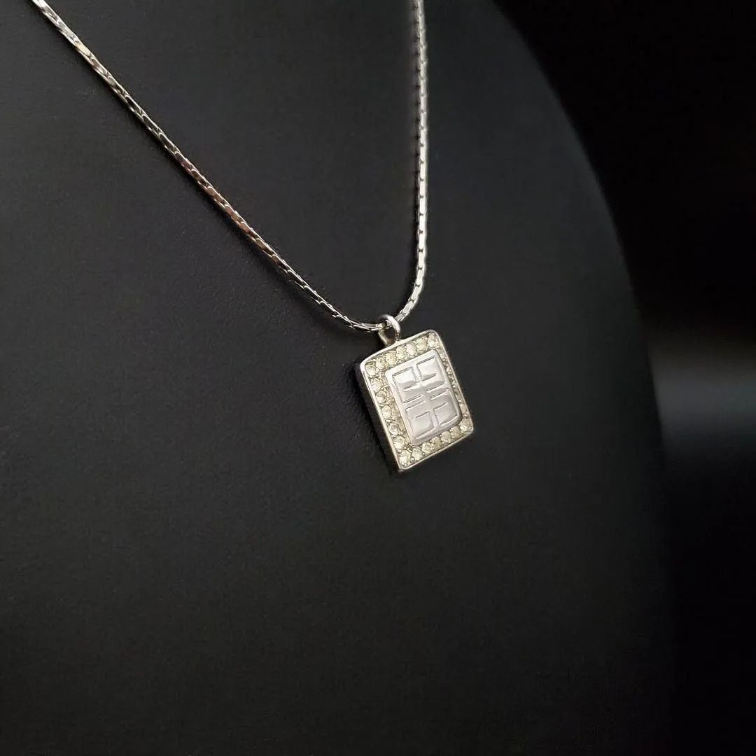 GIVENCHY ジバンシィ ネックレス 4Gロゴ ラインストーン ヴィンテージ