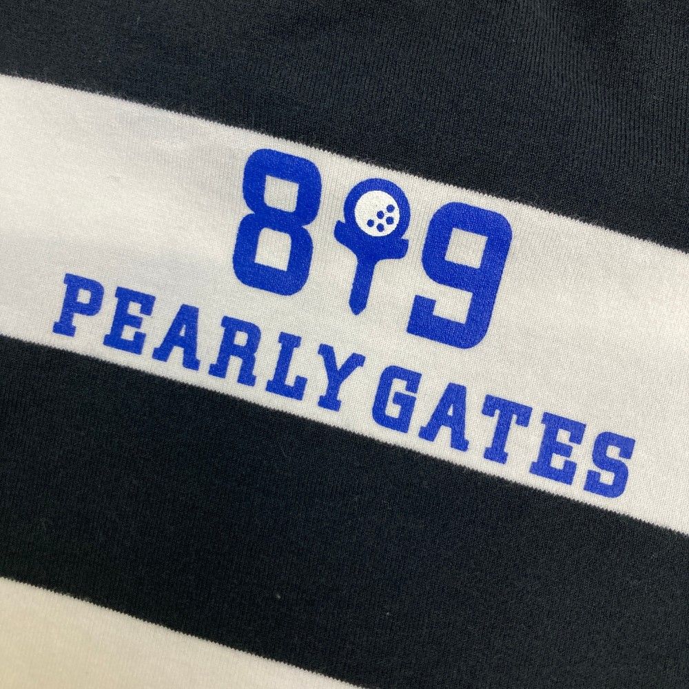 サイズ：5 PEARLY GATES パーリーゲイツ 053-7266803 ハイネック 長袖Tシャツ ボーダー柄 ブラック系 [240101444446] ゴルフウェア メンズ ストスト サイズ：5 PEARLY GATES パーリーゲイツ 053-7266803 ハイネック