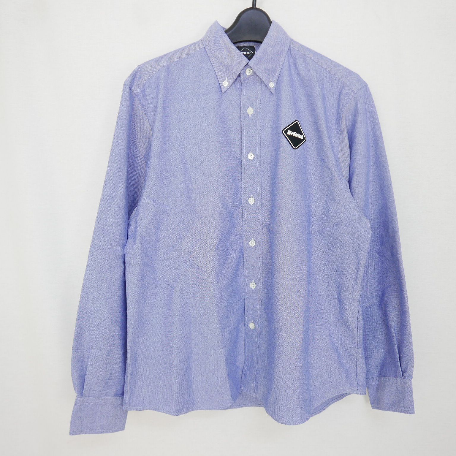 22AW F.C.Real Bristol エフシー ルブリストル COOLMAX EMBLEM BIG B.D SHIRT エンブレムシャツ長袖 BLUE S FCRB-222079