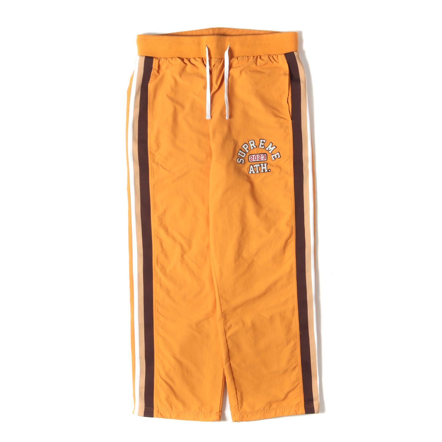 Supreme シュプリーム パンツ オレンジ サイズ M | 23SS アップリケロゴ ナイロン トラックパンツ Applique Track Pant | ボトムス ズボン メンズ