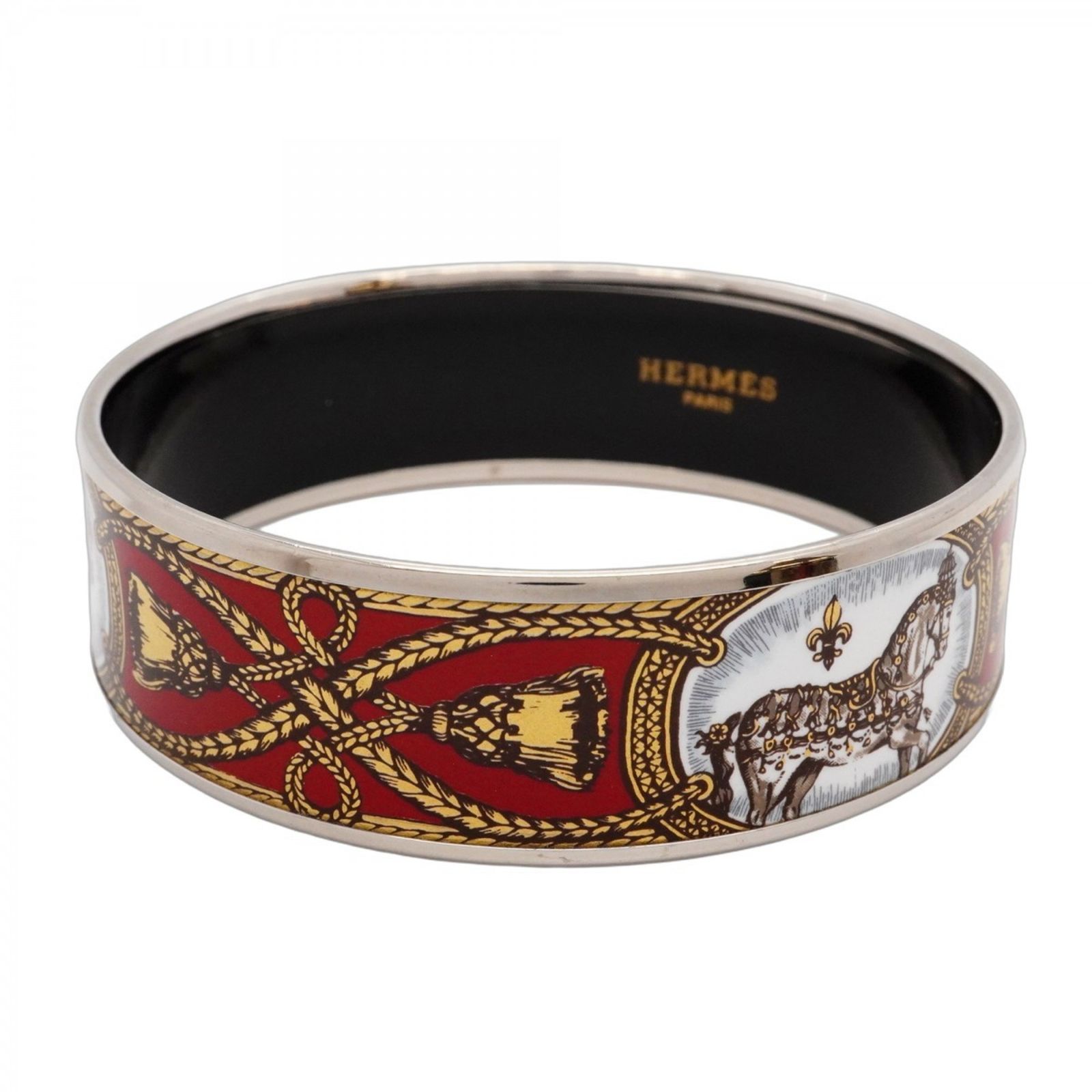 エルメス Hermes エルメス バングル エマイユGM メタル 七宝焼き シルバー マルチカラーレディース