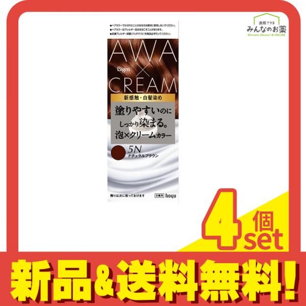 ビゲン 泡クリームカラー 白髪用 5Nナチュラルブラウン 1組入 4個セット まとめ売り