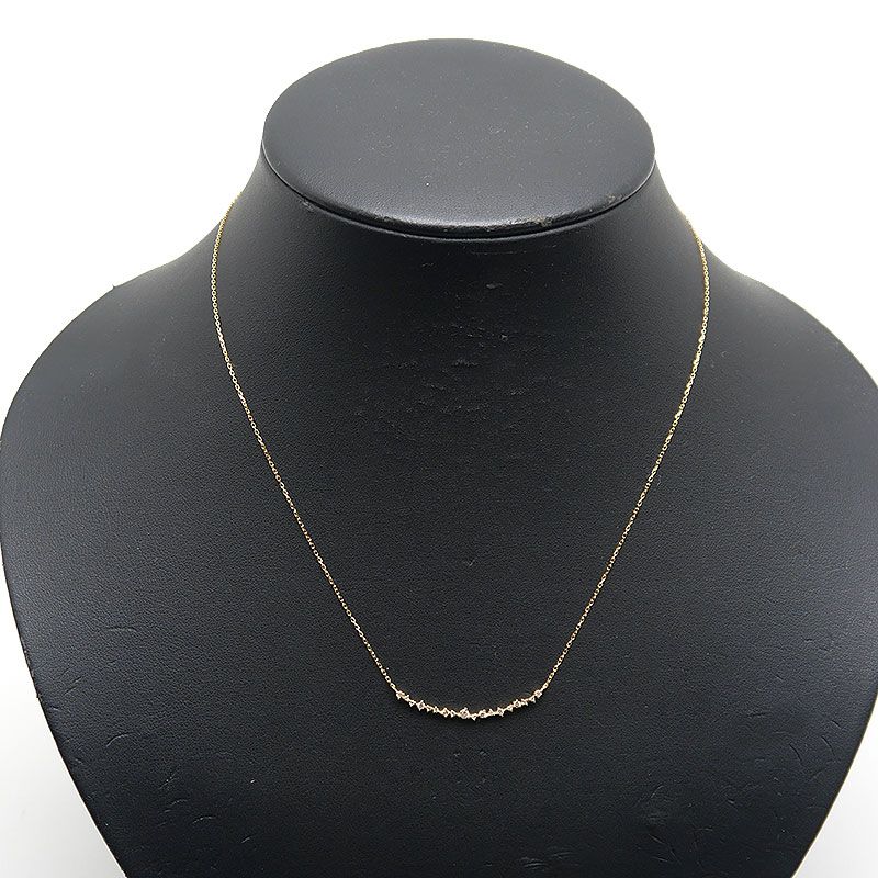 美品【4℃　ヨンドシー】現行　K18YG ダイヤモンド　ライン　ネックレス 4℃ ヨンドシー ダイヤモンドネックレス K18YG バーライン - メルカリ