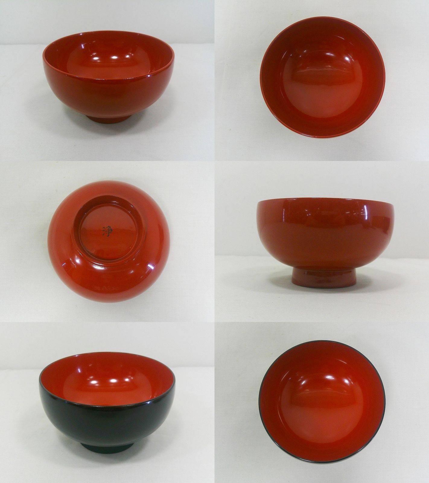 専用【未使用】浄法寺塗⭐️夫婦椀２組セット　天然木漆器　内朱　汁椀☆箱付き 夫婦汁椀 羽反り 古代朱・溜内黒 2客セット 木製 漆塗り 12