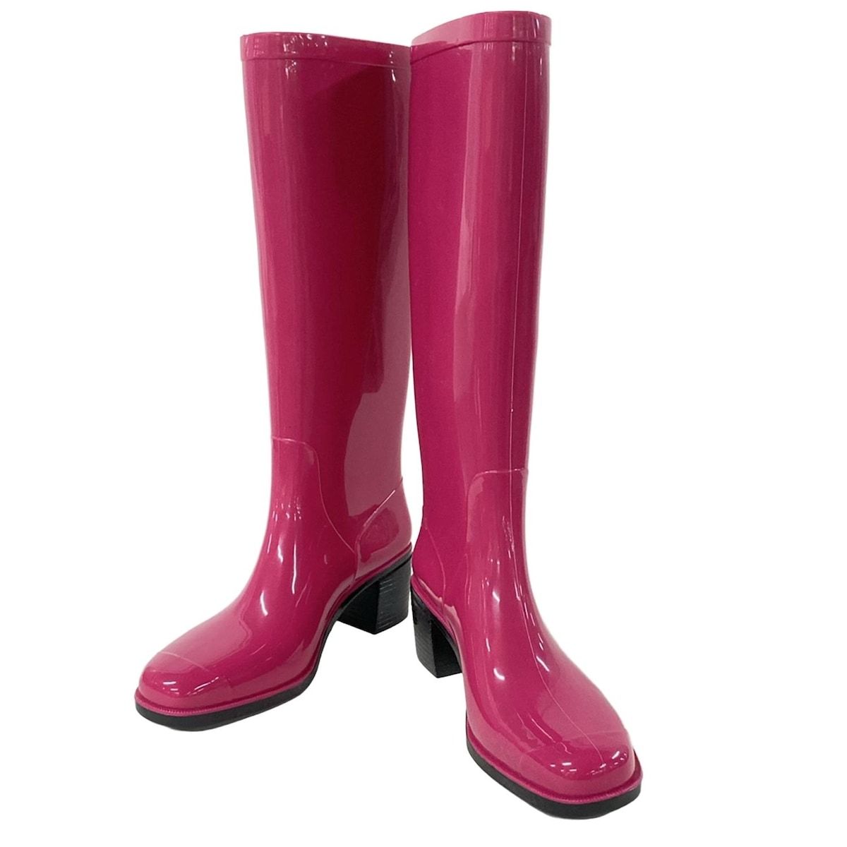 FURLA フルラ レインブーツ 37 レディース - ピンク×黒 インソール取外し可