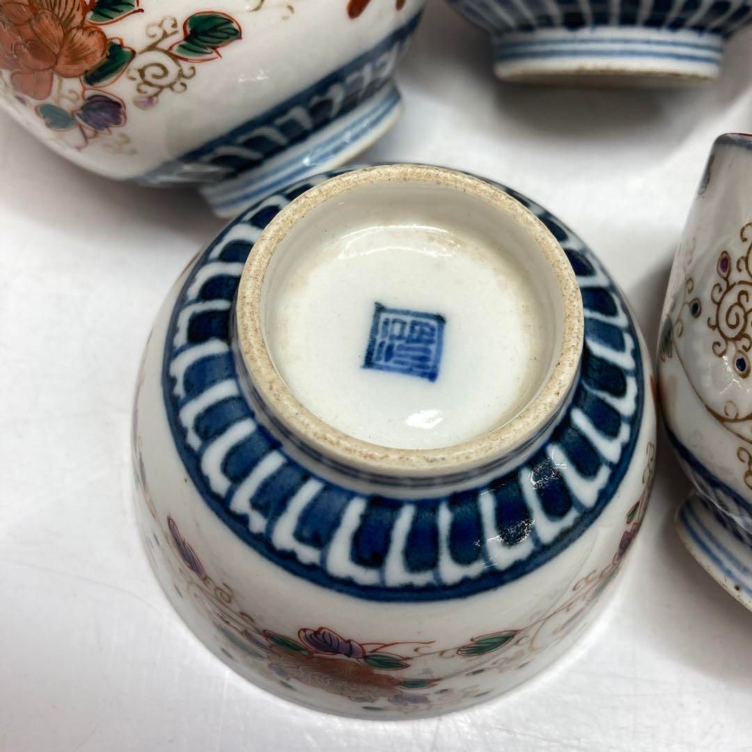 上手 九谷焼 獅子牡丹 煎茶碗 トヒチ 東さ5-1209④