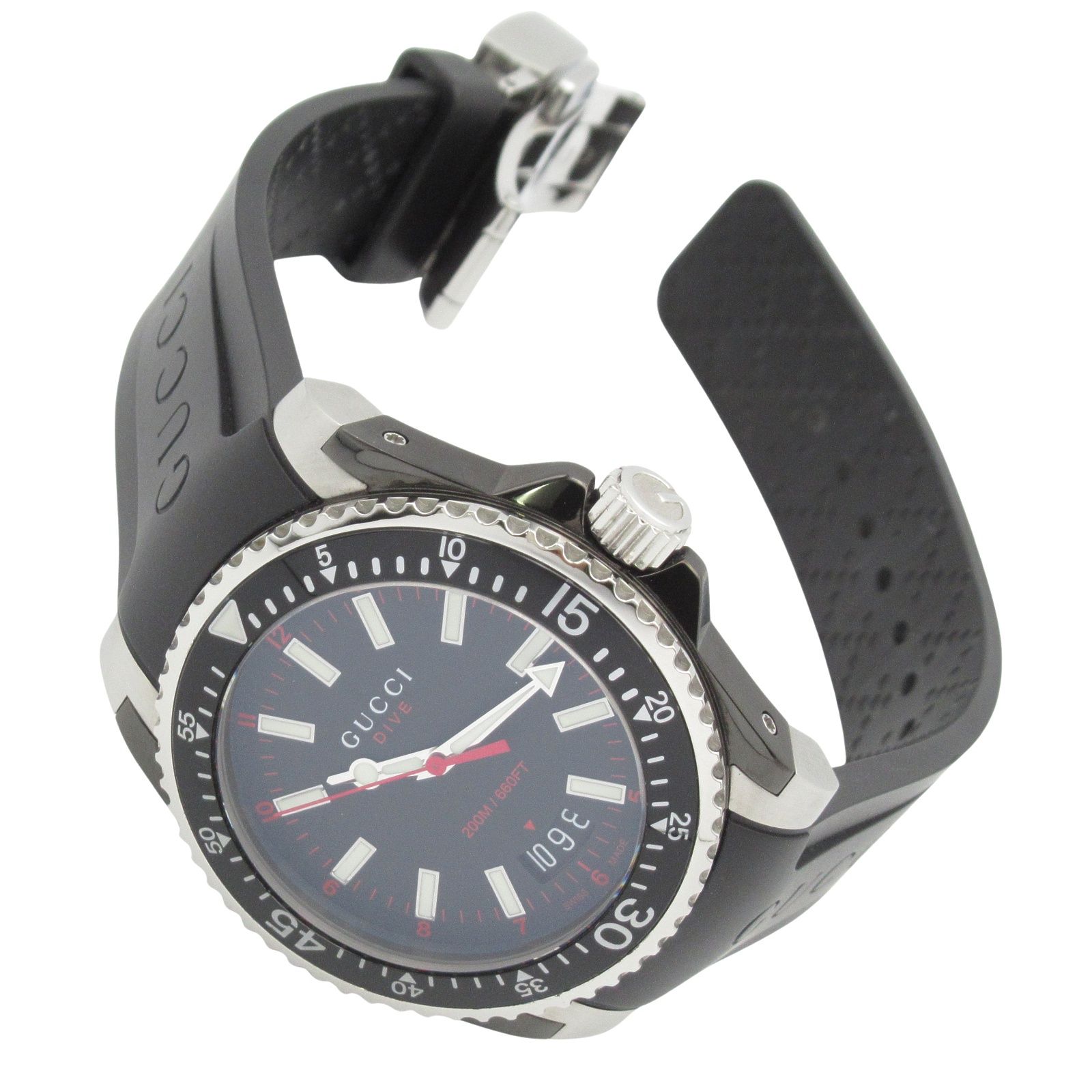 【美品】グッチ gucci 腕時計 DIVE ステンレスベルト クオーツ GUCCI（グッチ） 9750L ダイバー型 クォーツ レディース 腕時計 白文字