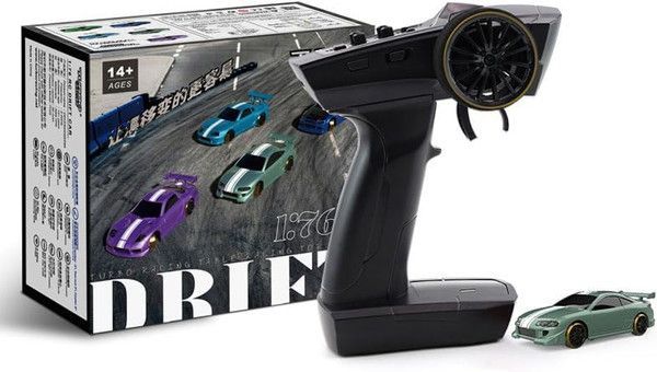 新品 HiTEC Turbo Racing 1/76 C62 ドリフトカー グリーン 2.4GHz 技適