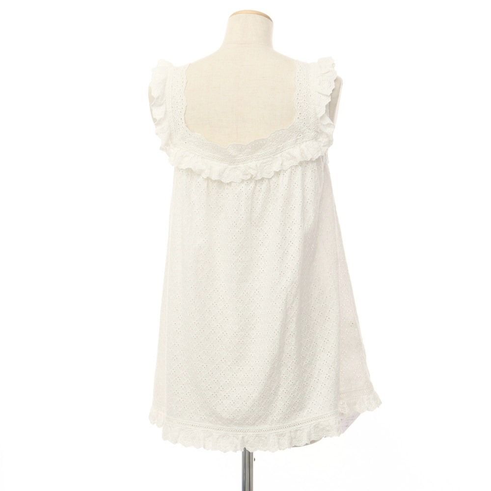 BEAMS BOY - 【中古】ビームスボーイ BEAMS BOY コットン レース フリル ノースリーブ ブラウス ホワイト【サイズFREE】【レディース】 中古】ビームスボーイ BEAMS BOY コットン レース フリル