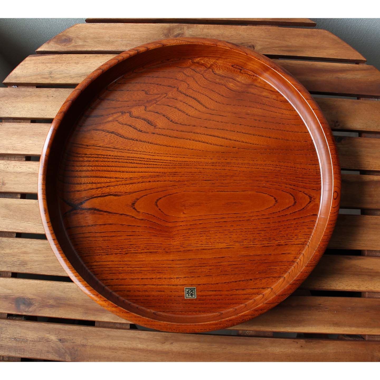 盆】天然木 欅（けやき）丸盆 Amazon｜woodpecker 丸盆 トレー 木製