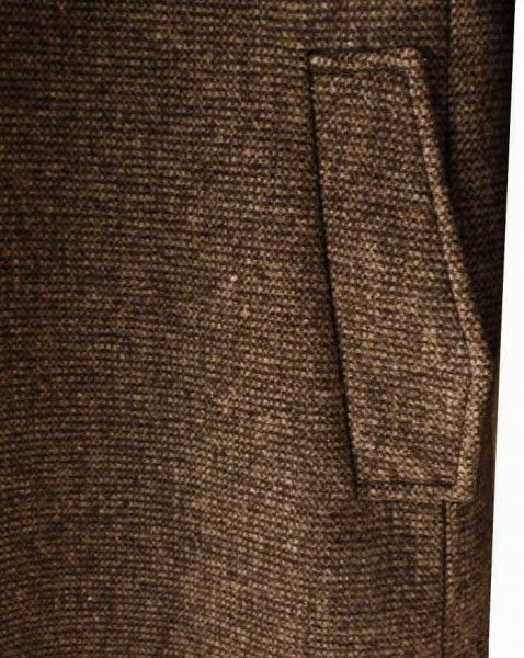 ウールコート メンズ ツイードコート ショールカラー ブラウン