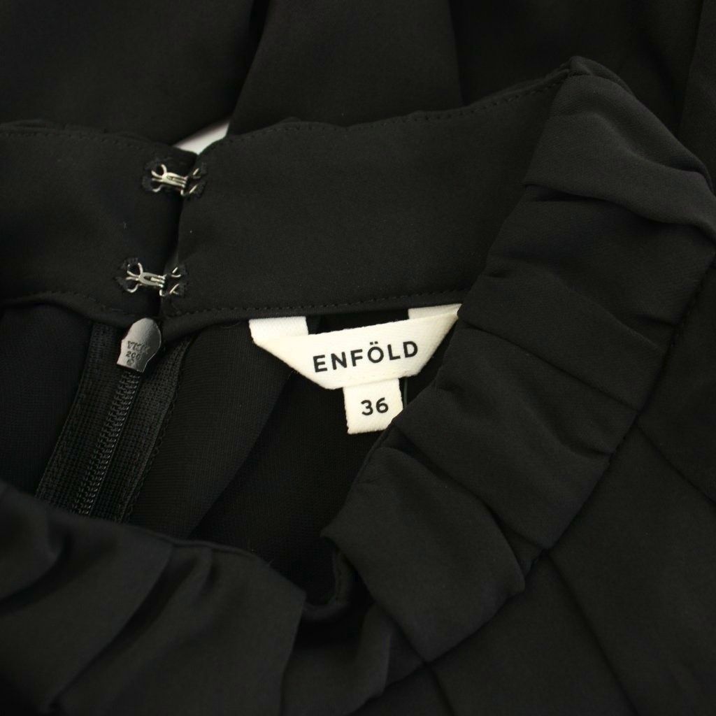エンフォルド ENFOLD ダブルクロスフレンチギャザーN/Cドレス
