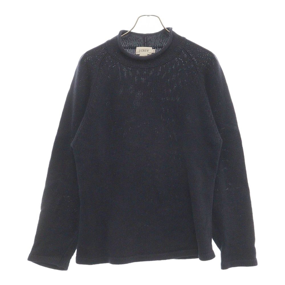 J.CREW (ジェイクルー) コットン リネン混 ロールネック 長袖 ニット セーター ネイビー