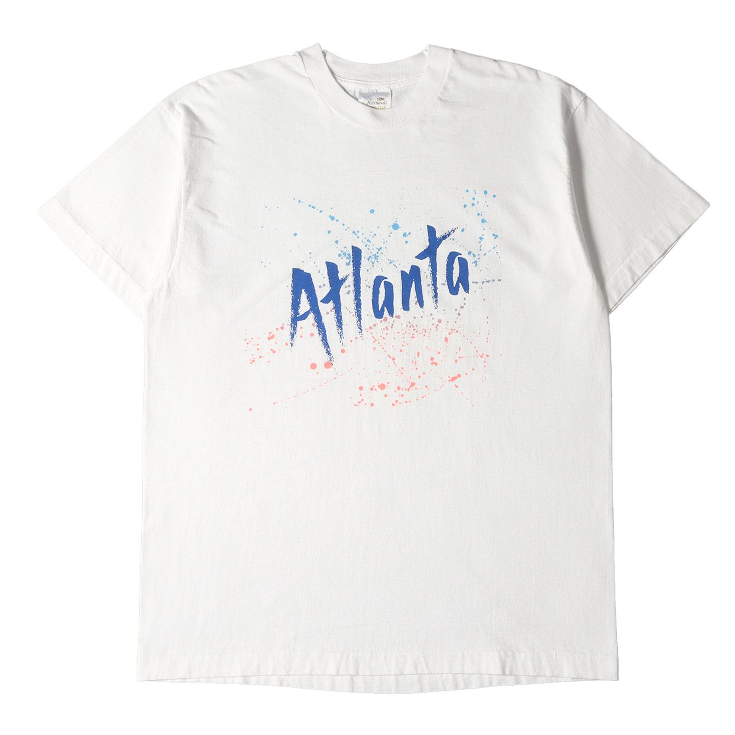 90s Atlanta ドリップ ロゴ クルーネック 半袖 Tシャツ 90年代 USA製 HAZELWOOD ヘイゼルウッド ホワイト XL 90s - 00s ヴィンテージ古着 Vintage / Used トップス カットソー アメカジ