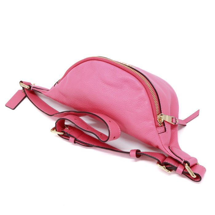 コーチ 惜し COACH ウエストバッグ レザー ピンクf48738