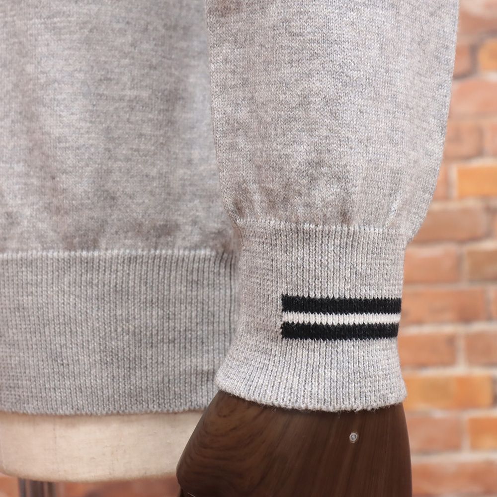 100%満足保証。 秋冬|CHERVO|Sサイズ|ハーフジップ ニット NIP ウール混ハイゲージ 定番 シンプル 上質 シェルボ |グレー|md129| 愛らしい