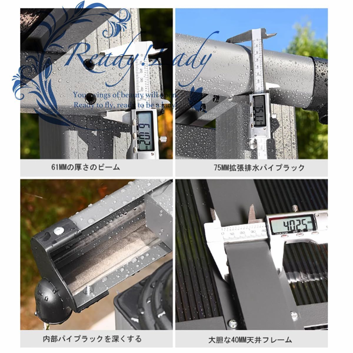 Amazon.co.jp: 3X3M屋外キャノピーガーゼ付き、2層換気天井の