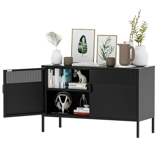 Osleep キャビネット サイドボード メタル 金属製 扉付き テレビ台