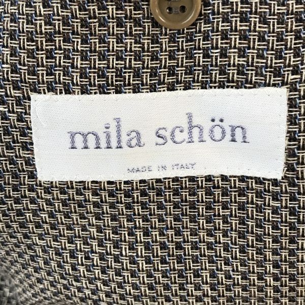イタリア製★ミラショーン/mila schon★麻＆シルク混/テーラードジャケット【50/メンズL程度/茶/brown】背抜き/春夏/ブレザー◆mBH334 イタリア製☆ミラショーン/mila schon☆麻＆シルク混/テーラード